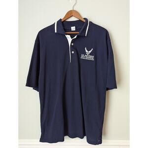 US Air Force Polo Shirt Mens Medium Navy Blue Health Professional Doctor Nurse